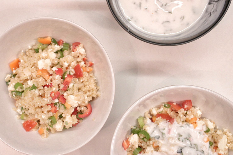 Kefir Bulgur Salad - Orient meets Kefir and Mint - The mixing Ingredients 