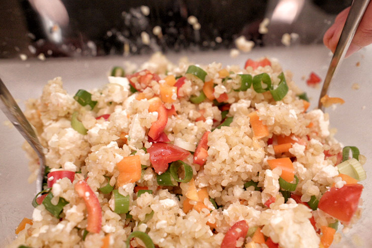 Kefir Bulgur Salad - Orient meets Kefir and Mint - The mixing of Ingredients 