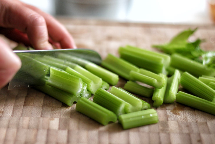 Rocket kombucha smoothie with celery, cucumber and parsley - a garden gnome full of green energy - the celery