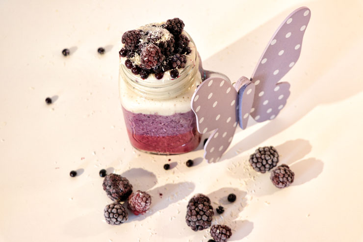 Milk Kefir Berry Breakfast - A kefir dream made of blueberries,blackberries, banana and coconut - main picure
