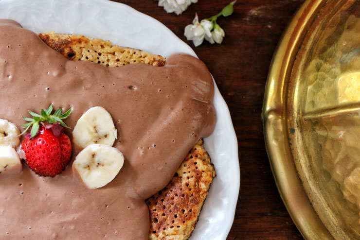 Kefir Schoko Pfannkuchen - ein süß sommerlicher Kefirtraum - kefir schoko Pfannkuchen